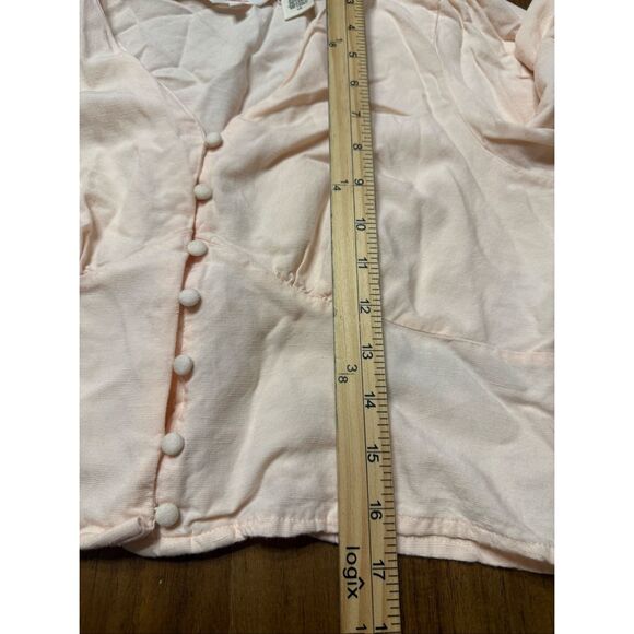 Levi's Women's Sophia Cotton Balloon Sleeve V Neck Top Pink Size Large - Picture 8 of 9